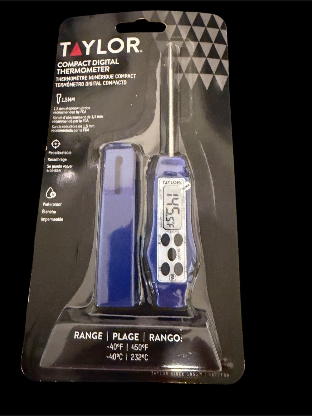 Taylor Blue Compact Digital Cooking Thermometer